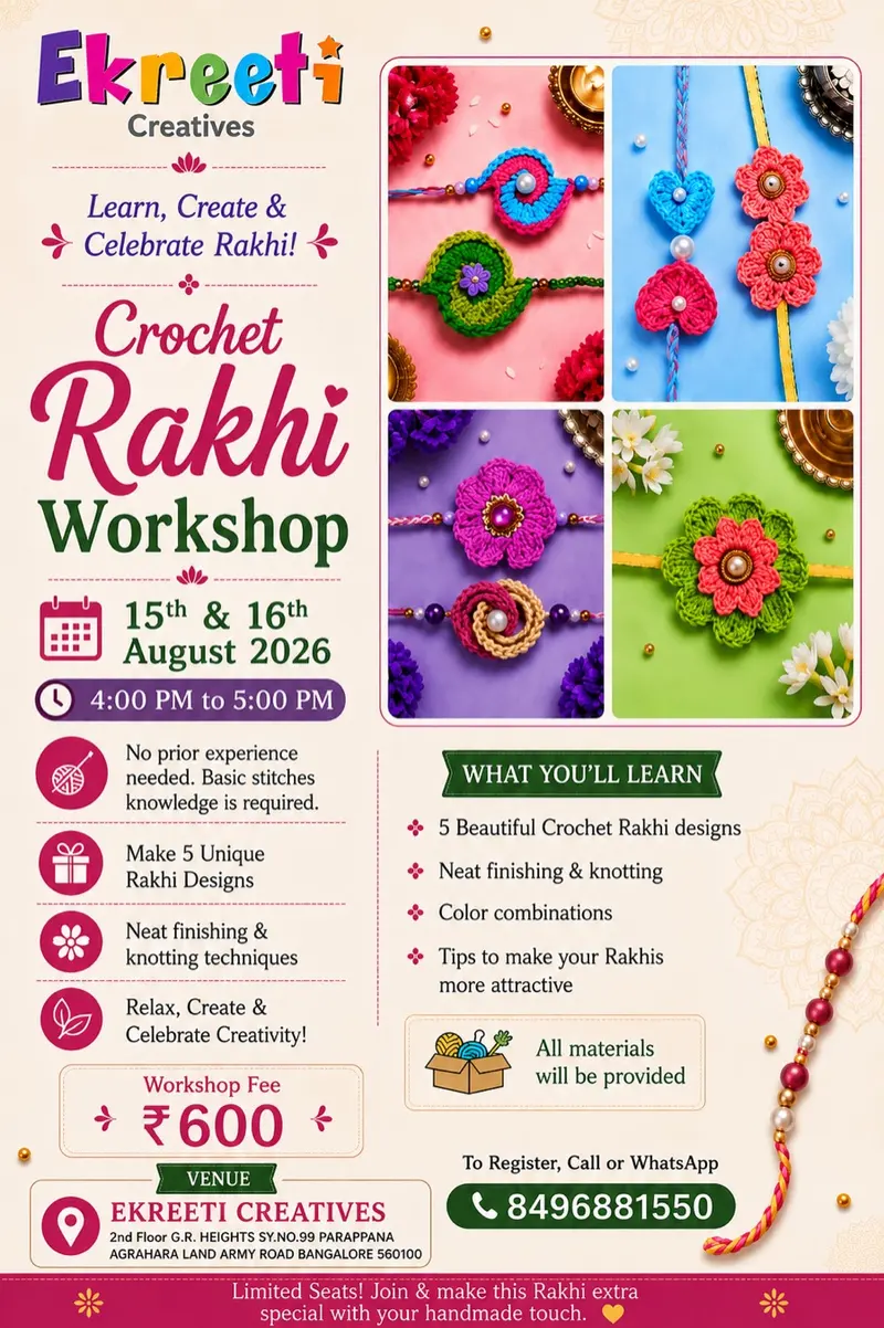 Poster: Crochet Rakhi workshop