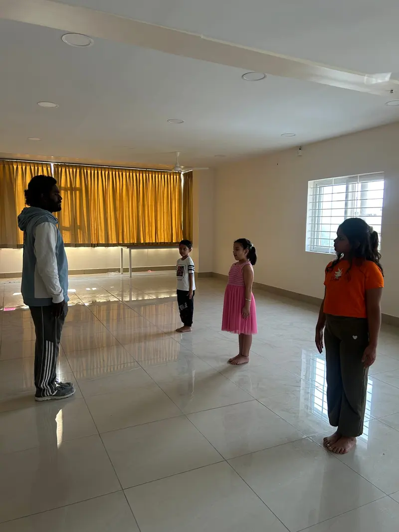 Karate practice in the hall